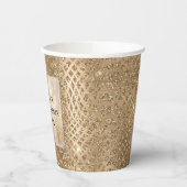 Gouden Glam Glitter Snake Skin Papieren Bekers (Links)