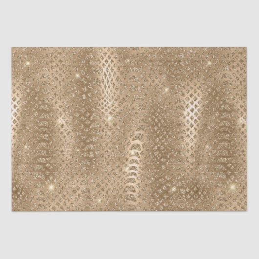Gouden Glam Glitter Snake Skin Tissuepapier (Voorkant)