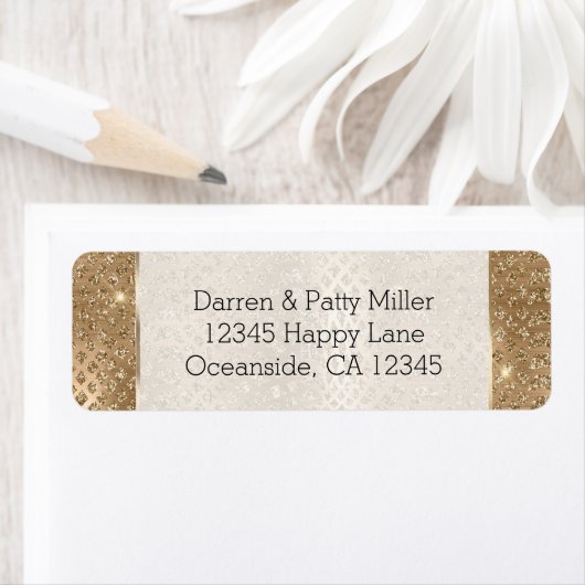 Gouden Glam Glitzy Glitter Snake Etiket (Insitu)