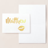 Gouden Glam Kussende Lippen Folie Kaarten (Display)