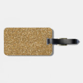 Gouden Glam Nep Glitters Bagagelabel (Achterkant horizontaal)