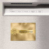 Gouden Glam Ribbon en Boog Kerstmis Magneet (Insitu (Vaatwasser))
