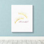 Gouden Glam Roze Wimpers Canvas Afdruk (Insitu (Houten vloer))