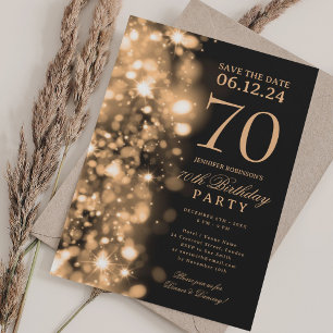 Gouden Glam Save The Date 70ste verjaardagsfeestje Kaart
