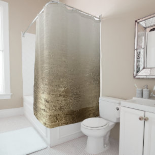 Gouden Glam Vergulde Borstel Moderne Elegantie Douchegordijn