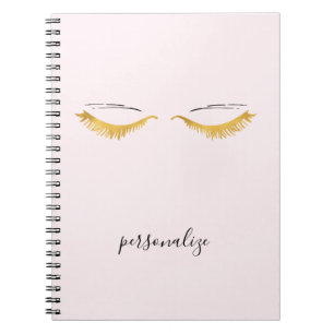 gouden glam wimpers notitieboek