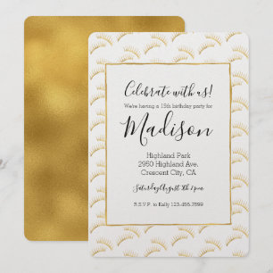 Gouden Glam Wimpers Verjaardag Kaart