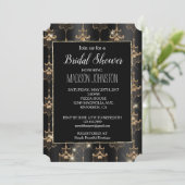 Gouden Glam Zwart Kroonluchters Kaart (Staand voorkant)