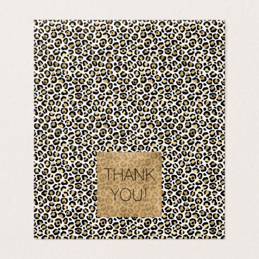 Gouden Glam Zwart Leopard Print Dank u Kaart (Buitenkant ongevouwen)