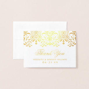 Gouden Glamour Bruiloft Dank u Folie Kaarten
