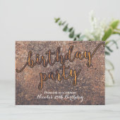 Gouden Glamour Glitter Verjaardagsfeest Uitnodigin Kaart (Staand voorkant)