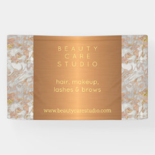 Gouden glamour marmeren schoonheidssalon gepersona spandoek