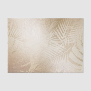 Gouden Glans Botanische Tropische Palmboom Bladere Tissuepapier
