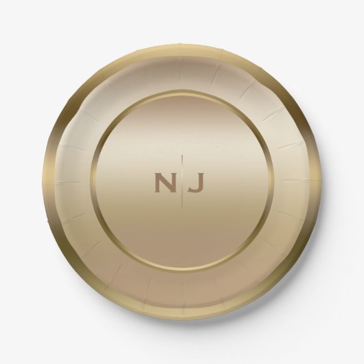 Gouden Glans Gouden Glanzende Moderne Glam Party Papieren Bordje (Voorkant)