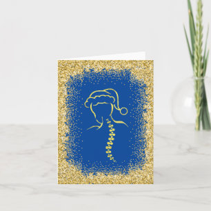 Gouden Glans Ruggenwervel Kerstman Omlijning Kaart