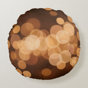 Gouden Glanzende Abstracte Bokeh Lichten Rond Kussen