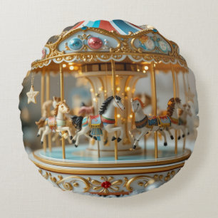 gouden glanzende carrousel rond kussen