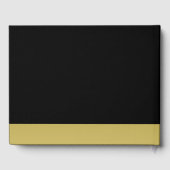 Gouden glanzende hondenpoot op zwarte achtergrond gastenboek (Achterkant)