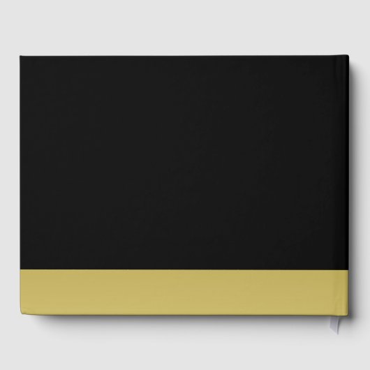 Gouden glanzende hondenpoot op zwarte achtergrond gastenboek (Achterkant)