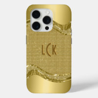 Gouden glanzende look met faux diamanten patroon