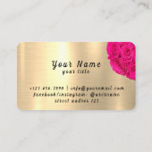 Gouden glanzende Rozen H Letter Visitekaartje (Achterkant)