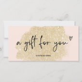 gouden glinsterend hart logo roze cadeaubon (Voorkant)