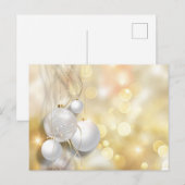 Gouden glinsterende achtergrond witte zilveren orn briefkaart (Voorkant / Achterkant)