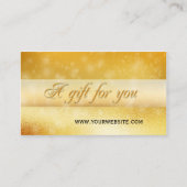 Gouden glinsterende Bokeh cadeaubon sjabloon Kortingskaartje (Voorkant)