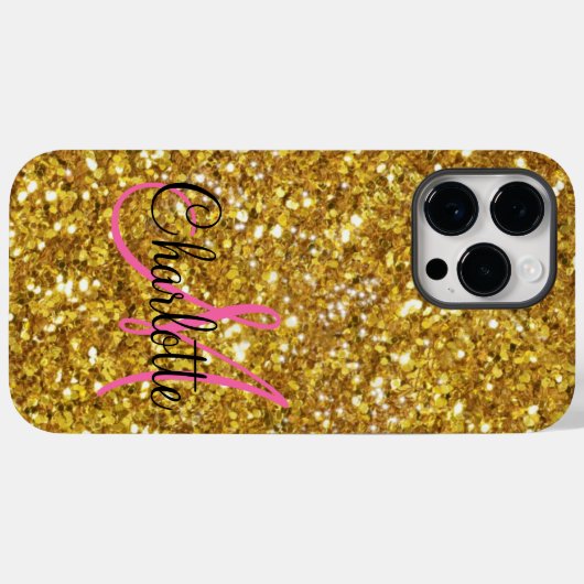Gouden glinsterende glitter gemerkt Case-Mate iPhone case (Achterkant (horizontaal))