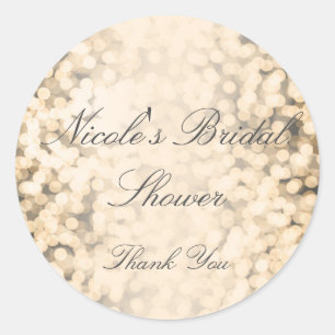 Gouden glinsterende lichten glamour glam feeststic ronde sticker