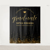 Gouden Glitter 2024 Afstuderen Afstudeerfeest Wandkleed (Voorkant)