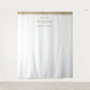 Gouden Glitter 21e Achtergrond voor Foto's Tapijt Wandkleed