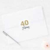 Gouden Glitter 40 en Fabulous | 40e verjaardag Ronde Sticker (Envelop)