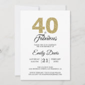 Gouden Glitter 40 en geweldig | 40e verjaardag Kaart (Voorkant)