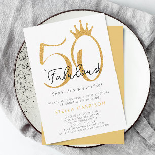 Gouden Glitter 50e en Fabulous Verjaardagsfeest Kaart