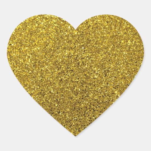 Gouden Glitter Aangepaste Blanco Hart Sticker (Voorkant)