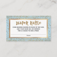 Gouden Glitter Accents Baby Blauwe Luier Raffle Ka