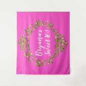 Gouden Glitter ACHTERGROND VERJAARDAGSFEESTJE ELKE Wandkleed (Voorkant)
