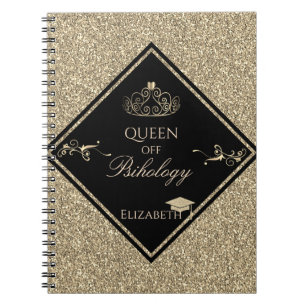 Gouden Glitter Afstudeerhoed, Tiara Notitieboek