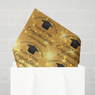 Gouden Glitter Afstuderen Elegante Douane Afgestud Tissuepapier
