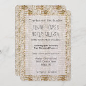 Gouden Glitter Alligator Print Bruiloft Kaart (Voorkant / Achterkant)