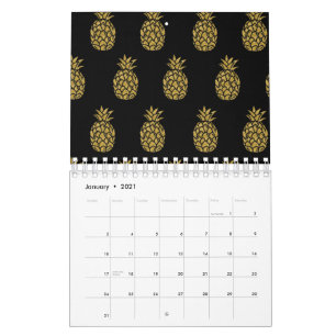 Gouden Glitter Ananas Tropische Fruitliefhebber Kalender