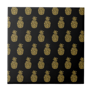 Gouden Glitter Ananas Tropische Fruitliefhebber Tegeltje