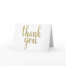 Gouden glitter bedankkaartjes