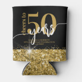 Gouden Glitter Birthday Favor Blikjeskoeler (Voorkant)