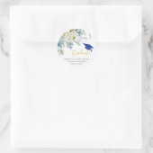 Gouden Glitter Blauw Bloemen Afstuderen Sticker (Tas)