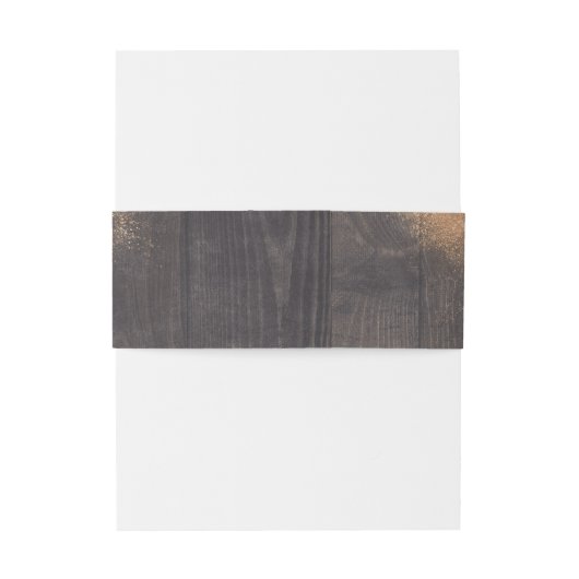 Gouden Glitter Bloemen Rustieke Bruiloft Uitnodigingen Wikkel (Achterkant Voorbeeld)