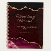 Gouden Glitter Bourgogne Agaat Bruiloft Planner (Voorkant)