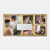 Gouden Glitter bruiloft foto collage Bureaumat (Keyboard & Muis)