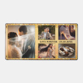 Gouden Glitter bruiloft foto collage Bureaumat (Voorkant)